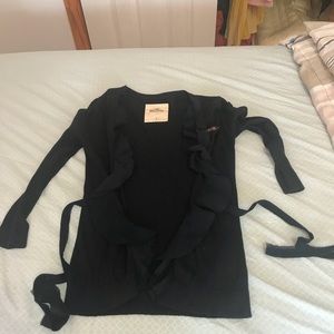 Navy cardigan hollister with ruffles